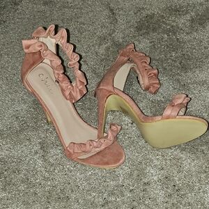 Chic Pink Ruffle Heels for Special Occasions